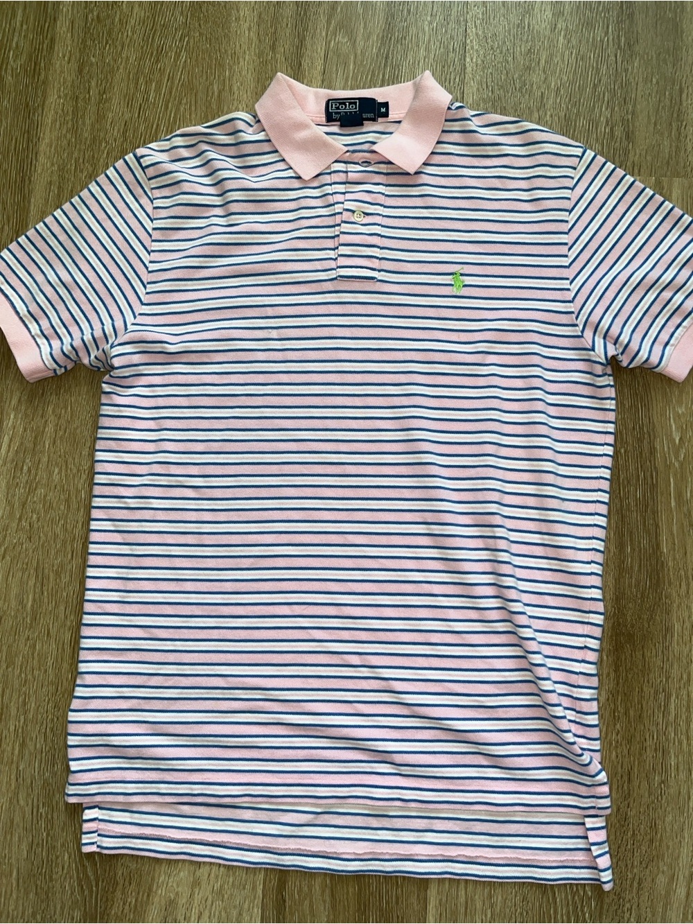 Ralph Lauren Pink Striped Polo with Navy & White Stripes